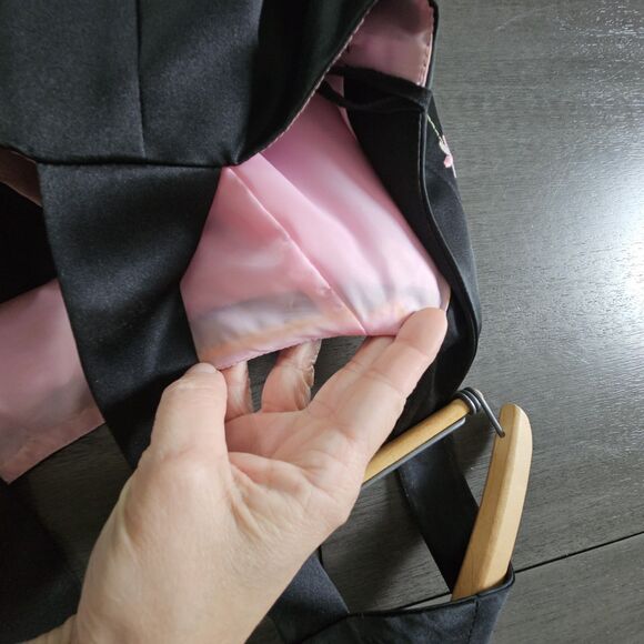 Y2K Black Onyx Night Formal Dress Cage Back Embroidered Floral Whimsygoth Sz 18W - Picture 8 of 9